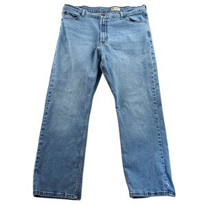 Wrangler Mens Jeans Size 38x28 Measured Relaxed Fit Bootcut Blue Denim Casual